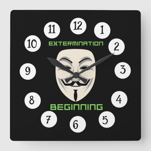 UITROEIING BEGINT VIERKANTE KLOK (Voorkant)