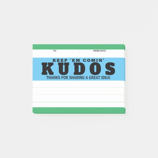 Uitroep grote ideeënherkenningsprijs na ontvangst post-it® notes (Voorkant)