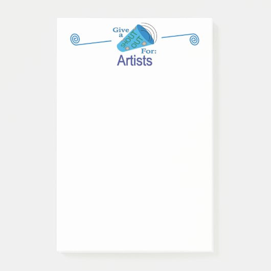 Uitroep om artiesten post-it® notes (Voorkant)