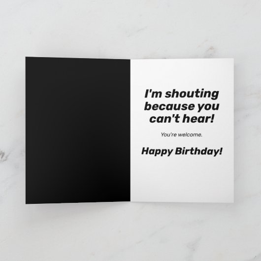 Uitroep tot ouderdom, moeilijk te horen dag kaart (Binnen)