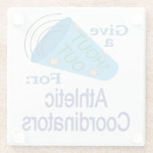 Uitroep voor Athletic Coordinators Glazen Onderzetter (Achterkant)