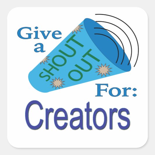 Uitroep voor Creators Vierkante Sticker (Voorkant)