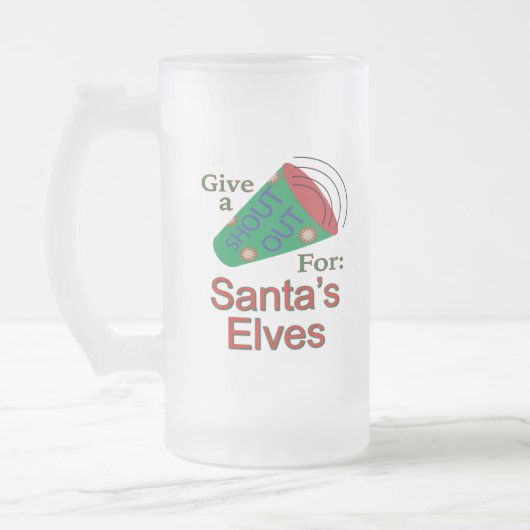 Uitroep voor de elfen van Sinterklaas Matglas Bierpul (Links)