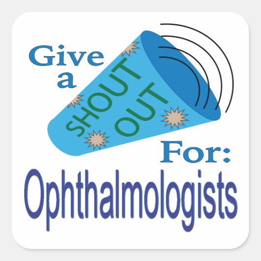 Uitroep voor ophthamologen vierkante sticker (Voorkant)