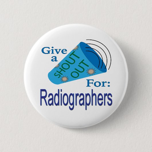 Uitroep voor radiografen ronde button 5,7 cm (Voorkant)