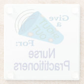 Uitroep voor verpleegkundigen glazen onderzetter (Achterkant)