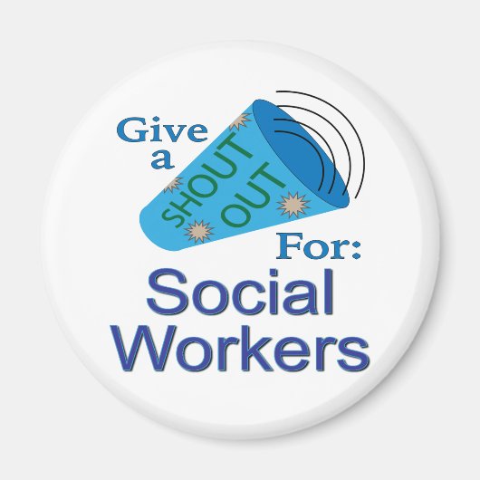 Uitroep voor werknemers in de sociale sector magneet (Voorkant)