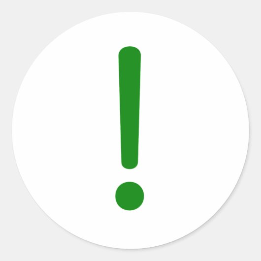 Uitroepteken! Geel groen roze Ronde Sticker (Voorkant)