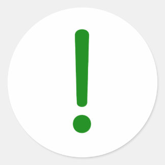 Uitroepteken! Geel groen roze Ronde Sticker