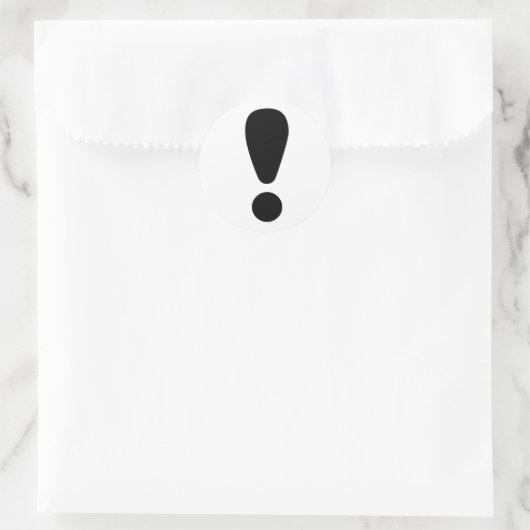 Uitroepteken Ronde Sticker (Tas)