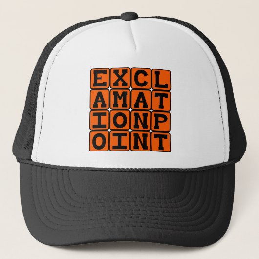 Uitroepteken, type functie trucker pet (Voorkant)