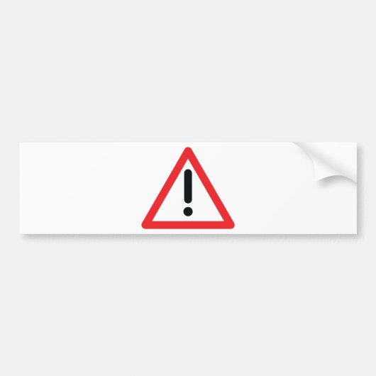 uitroepteken verkeerspictogram bumpersticker (Voorkant)