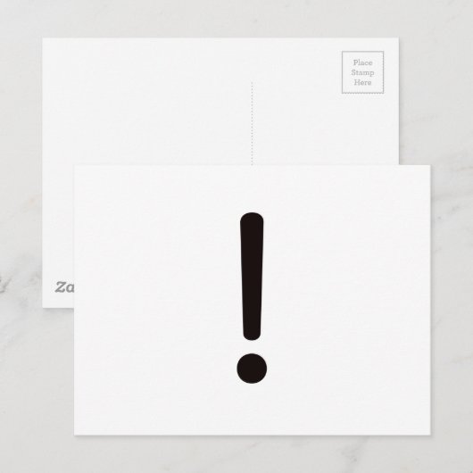 Uitroepteken! Zwart Rood Briefkaart (Voorkant / Achterkant)