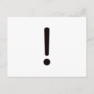 Uitroepteken! Zwart Rood Briefkaart