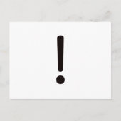 Uitroepteken! Zwart Rood Briefkaart (Voorkant)