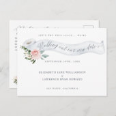 Uitrollen van onze nieuwe datum | Roze folietpapie Aankondigingskaart (Voorkant / Achterkant)