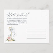 Uitrollen van onze nieuwe datum | Roze folietpapie Aankondigingskaart (Achterkant)