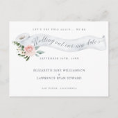 Uitrollen van onze nieuwe datum | Roze folietpapie Aankondigingskaart (Voorkant)