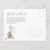 Uitrollen van onze nieuwe datum | Toilet Paper Gre Aankondigingskaart (Achterkant)