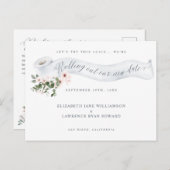 Uitrollen van onze nieuwe datum Toilet Papierroze  Aankondigingskaart (Voorkant / Achterkant)