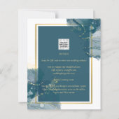 UITROUWEN TROUWEN Pauw Blauw Gouden Trouw Uitnodig (Achterkant)