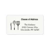 Uitrusting voor het Keukennieuwe Adres Etiket (Voorkant)