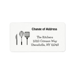 Uitrusting voor het Keukennieuwe Adres Etiket