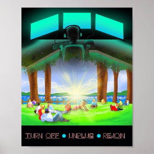 Uitschakelen, uittrekken, Poster weer aansluiten (Voorkant)