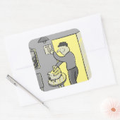 Uitschakelen van lampje Energiebesparend vierkant  Vierkante Sticker (Envelop)