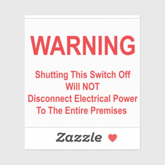 Uitschakelen Zal GEEN Energie naar het Gebouw Uits Sticker (Vel)