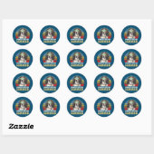 Uitscholen voor de Nederlandse zomer Kooikerhondje Ronde Sticker (Vel)
