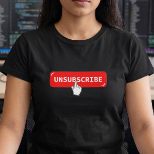Uitschrijfknop Funny Geek T-Shirt