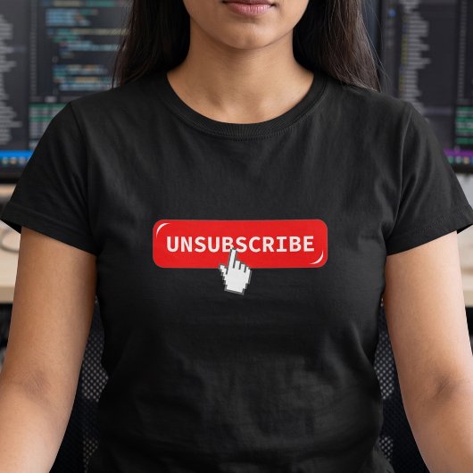 Uitschrijfknop Funny Geek T-Shirt
