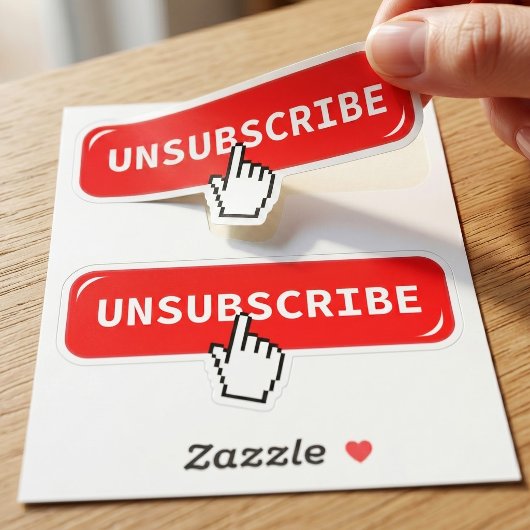 Uitschrijfknop Laptop Sticker | Sarcastische Humor