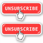 Uitschrijfknop Laptop Sticker | Sarcastische Humor (Voorkant)