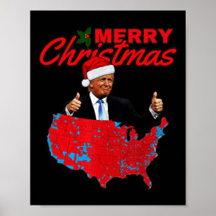 Uitslag presidentsverkiezingen Trump kaart Grappig Poster