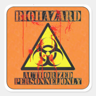 Uitsluitend bevoegd personeel voor biohazard vierkante sticker