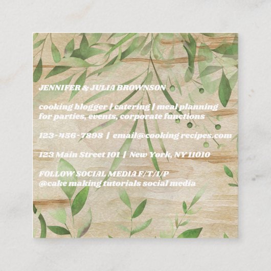 Uitsluitend borduurtje vierkante visitekaartje (Achterkant)