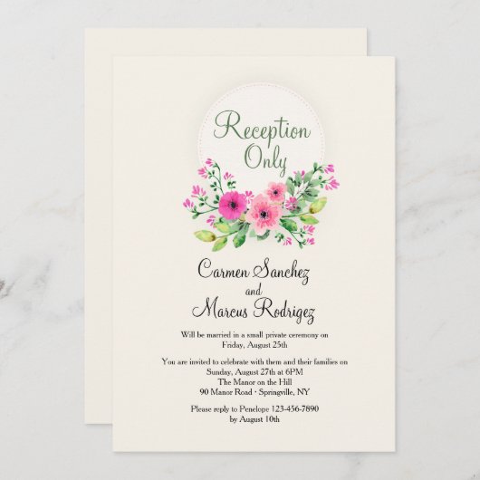 Uitsluitend ontvangst uitnodiging (Voorkant / Achterkant)