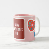 Uitsluitend ontwerp voor traditionele Valentijnsda Tweekleurige Koffiemok (Voorkant rechts)