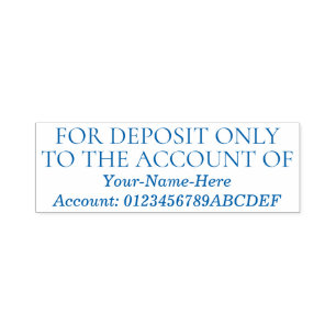 "UITSLUITEND TE STORTEN OP REKENING VAN" Rubber St Zelfinktende Stempel