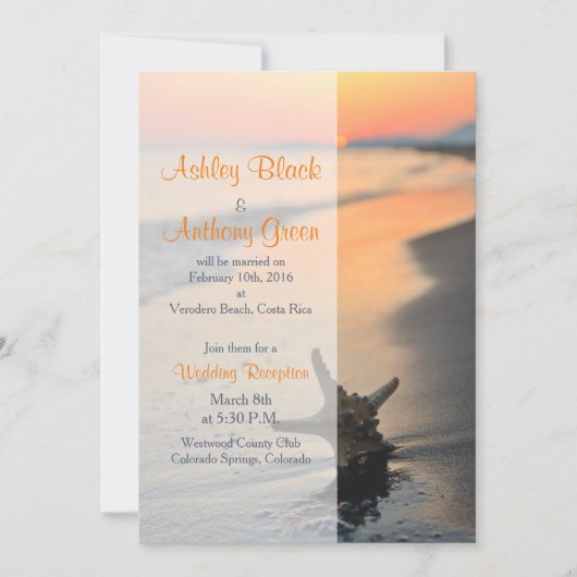 Uitsluitend voor Beach Starfish Sunset Weddenschap Kaart (Voorkant)