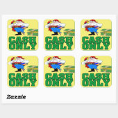 Uitsluitend voor contant geld vierkante sticker (Vel)