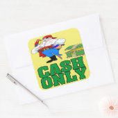 Uitsluitend voor contant geld vierkante sticker (Envelop)