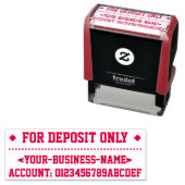 "UITSLUITEND VOOR DEPOSITIE" + Rubberstempel Zelfinktende Stempel (In situ)