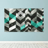 Uitsluiting Chevron II Canvas Afdruk (Insitu (Houten vloer))