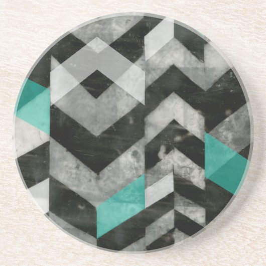 Uitsluiting Chevron II Zandsteen Onderzetter (Voorkant)