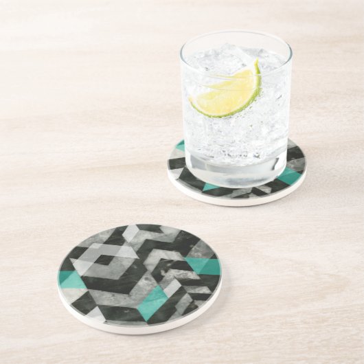 Uitsluiting Chevron II Zandsteen Onderzetter (Zijkant)