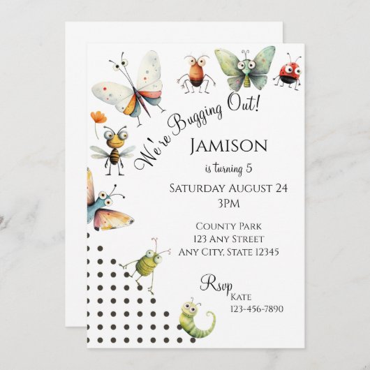 Uitsluiting uitnodiging | Uitnodiging voor verjaar (Voorkant / Achterkant)