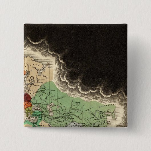 Uitsluiting van het Rijk van Kublai Khan 1294 AD Vierkante Button 5,1 Cm (Voorkant)